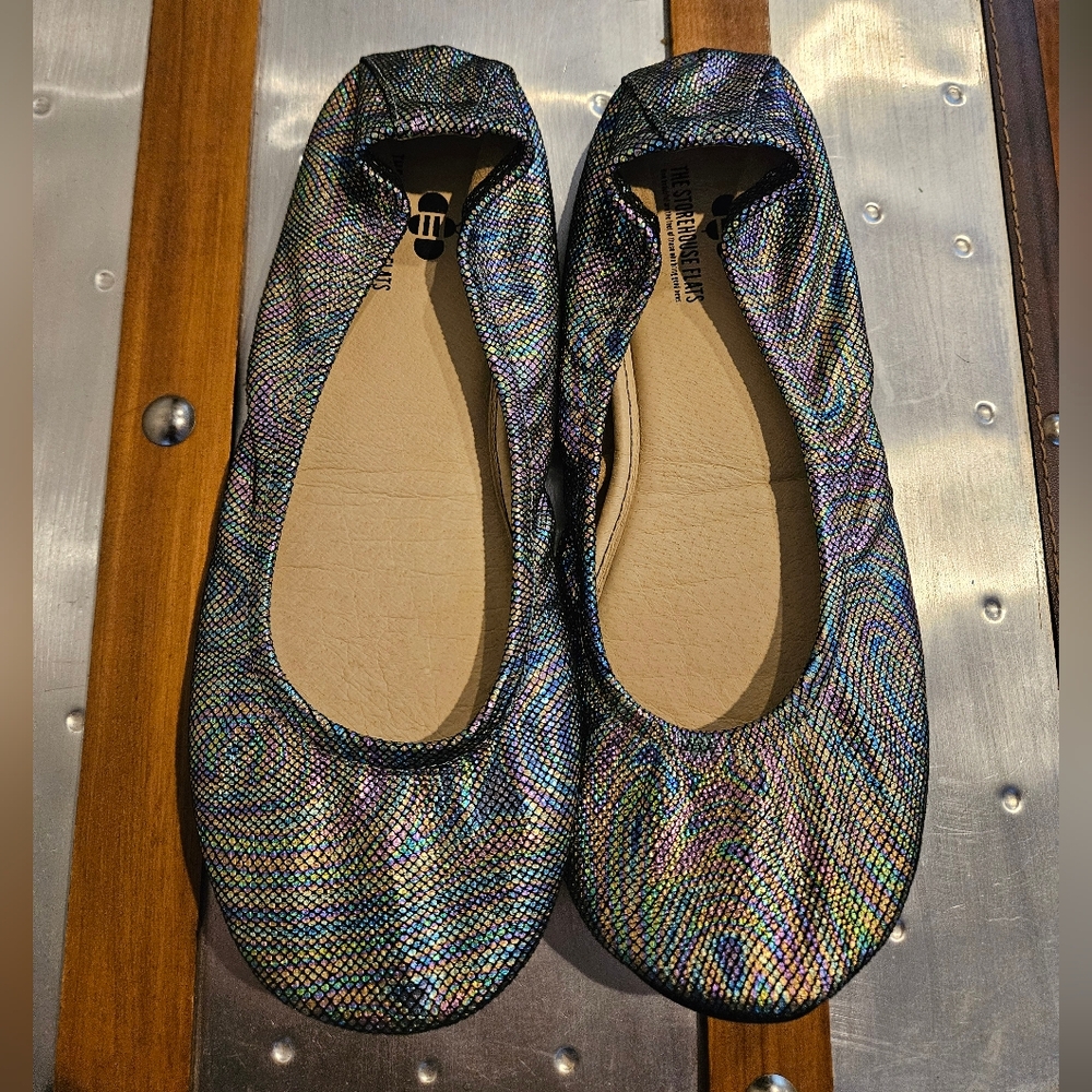 The Storehouse Flats Leather Foldable Ballet Shoes in Black Lovespell Sz10